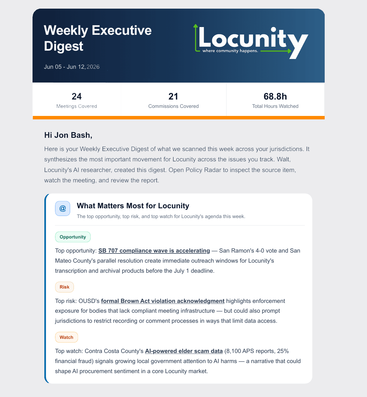 Executive Briefings screenshot