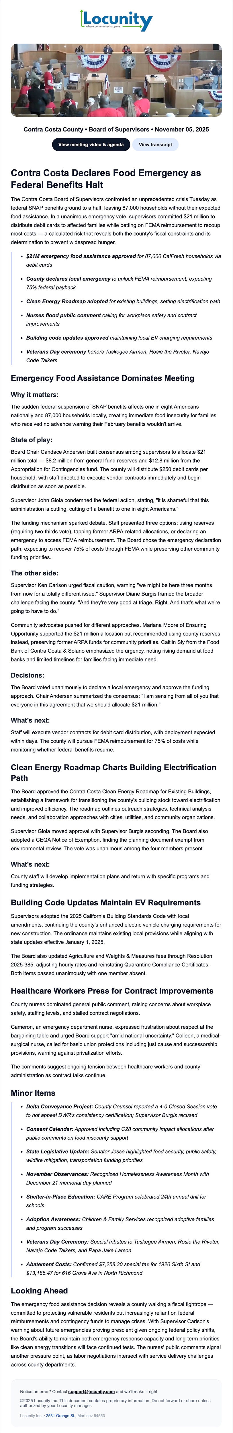 Sample newsletter preview