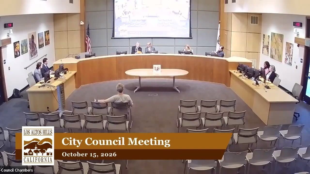 Resident Presses Los Altos Hills Council for Transparency Before Closed Session