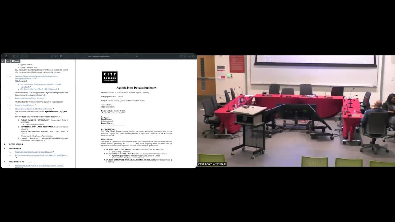 City College Trustees Hire Outside Investigators, Name Acting Chancellor