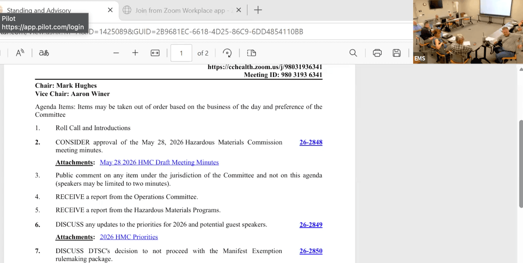 Hazardous Materials Commission - Jun 29, 2026 - Meeting