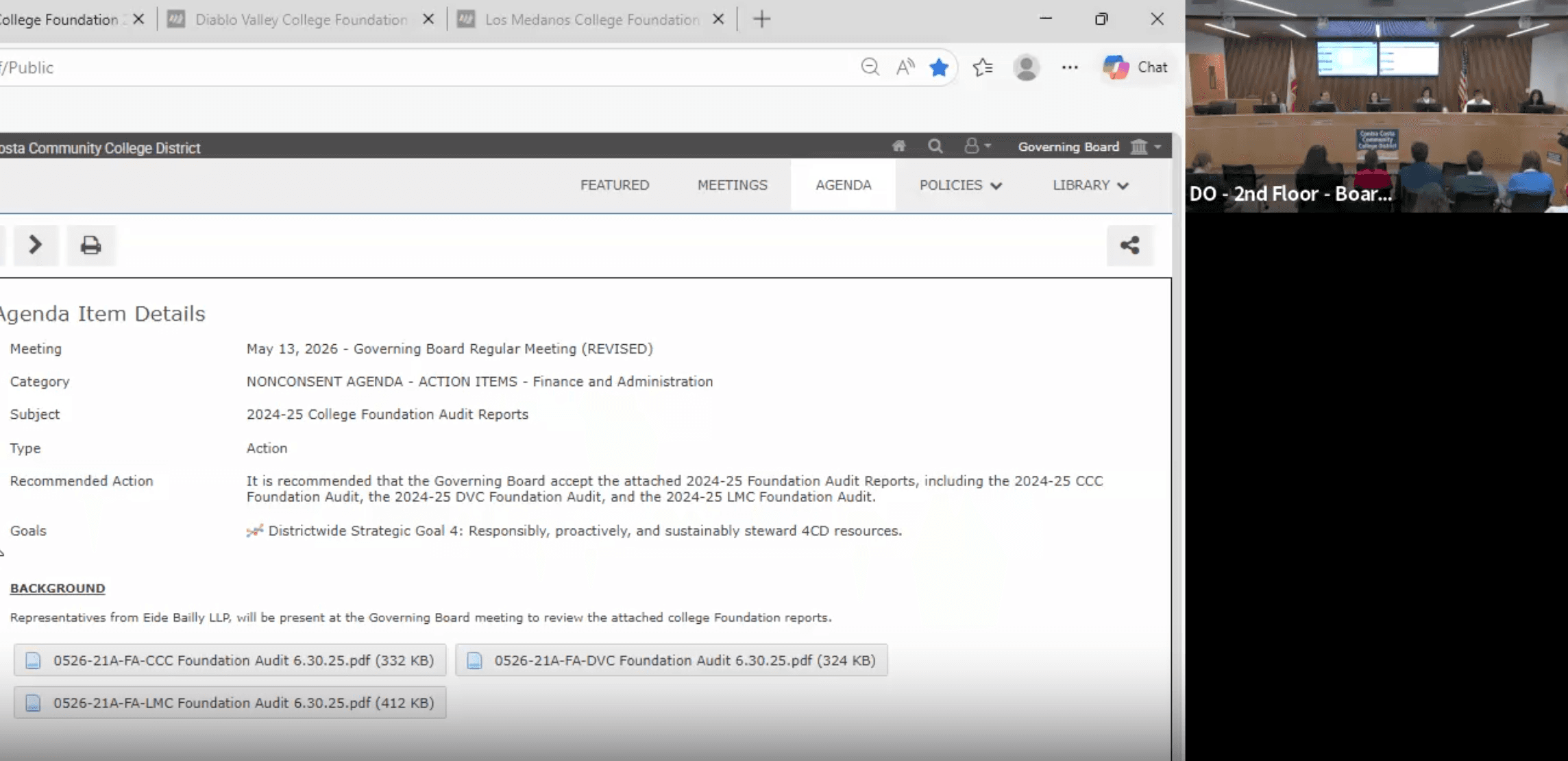 Contra Costa Community College District, CA – Board of Trustees – May 13, 2026