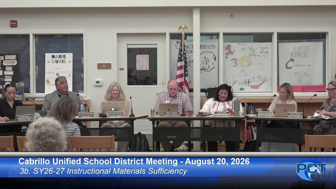 School Board - Aug 20, 2026 - Meeting