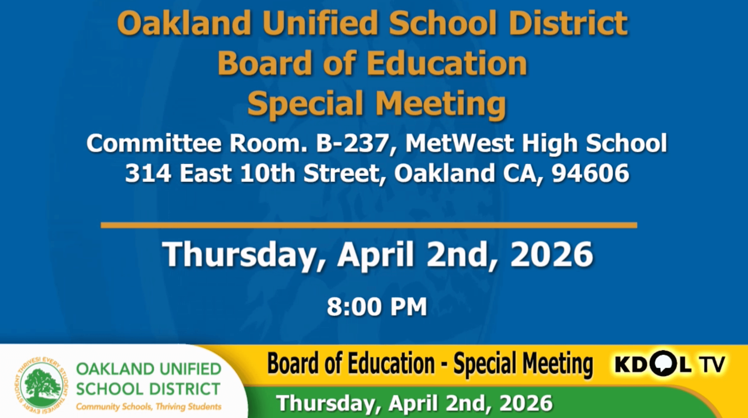 Board of Education - Apr 02, 2026 - Special Meeting
