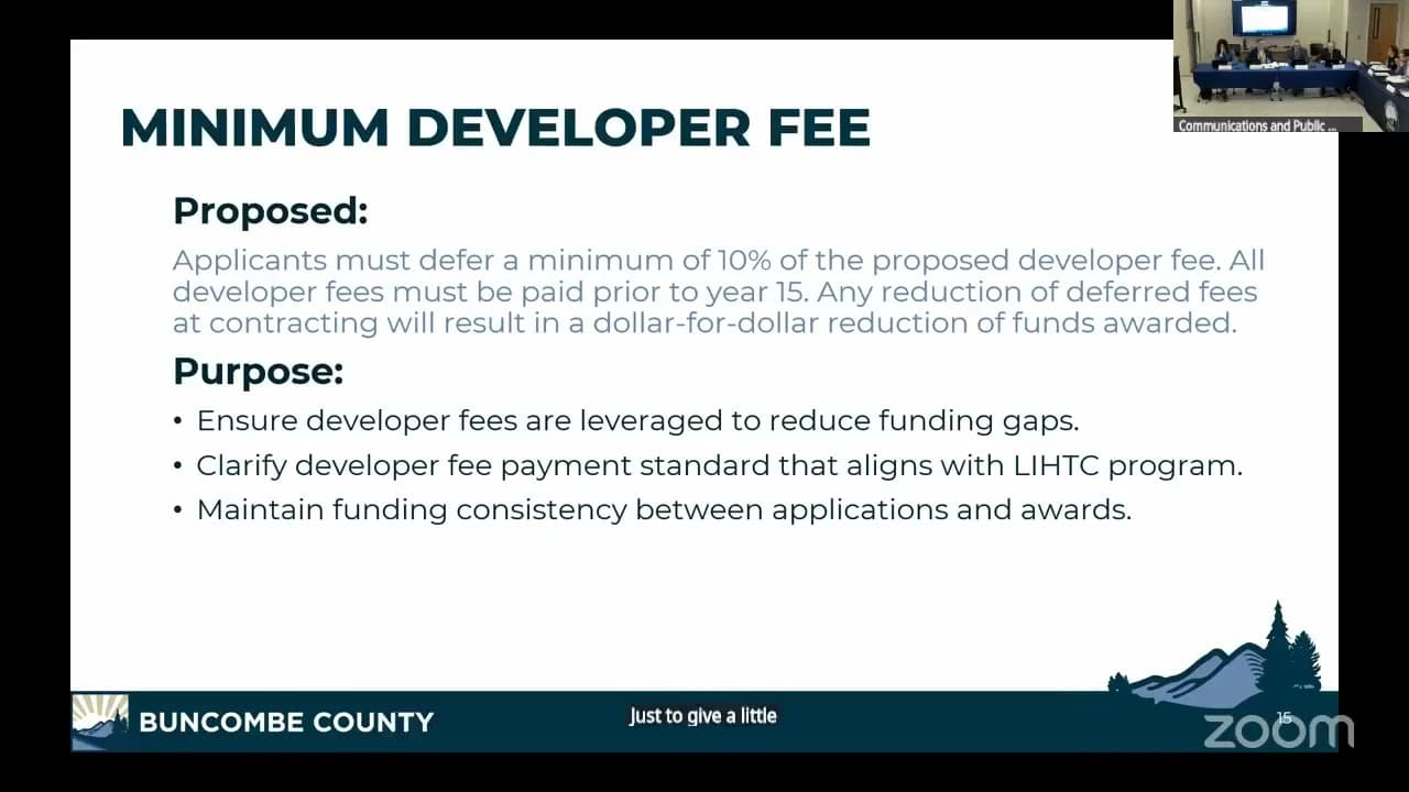 Buncombe Panel Backs Tougher Housing Loan Terms, 4-1, Over Developer Worries